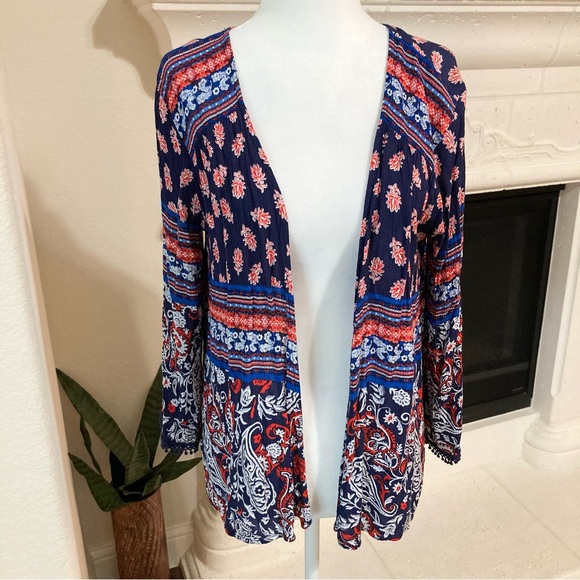 Red White and Blue Kimono Cardigan XS and Small - Picture 1 of 5